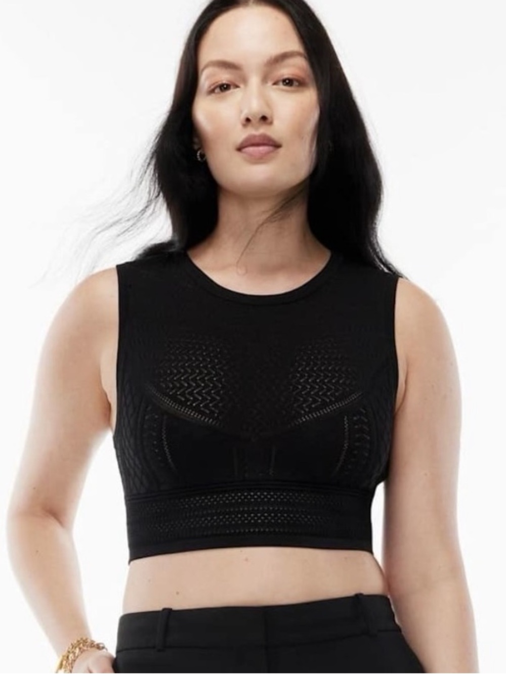 Babaton Black Pointelle Tank Top